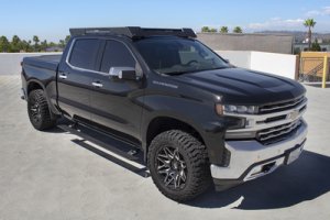 Chevrolet Silverado 1500 Electric Running Boards - Go Rhino - VoltStep Electric, Dual-Motor, 6-inch Aluminum with Integrated LED and Magnetically-Activated Door Switches - Textured Black - `19-`25